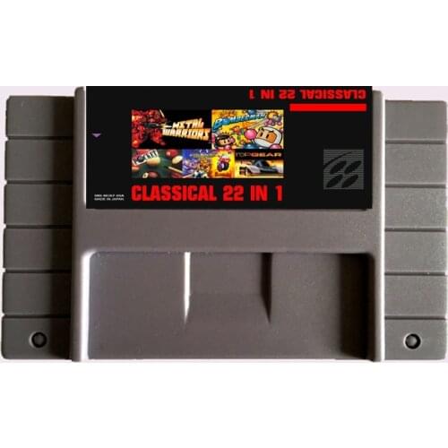 High Quality 16 Bit Super 22 IN 1 /25 in 1 COLLECTION NTSC Big Gray Game Card For USA Version Game Player