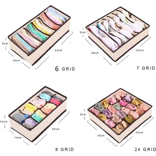 Storage Boxes Underwear Closet Multi-size Foldable Drawer Divider Lidded Closet Organizer Box For Bra Ties Socks Bedroom