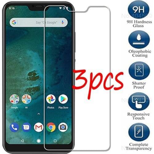 3PCS protector glass for xiaomi mi a2 lite tempered glas xaomi xiomi xiaome a2 lite a 2 a2lite light safty glas screen protector