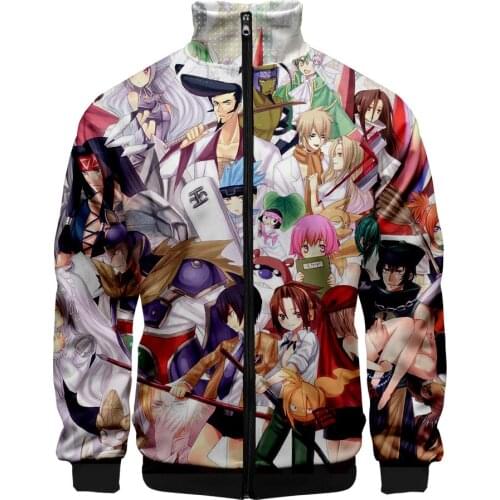 2020 Shaman King Sweatshirt 3D Stand Collar Zipper Jacket Men/Women Long Sleeve Jackets Streetwear Fashion Cosplay Clothes