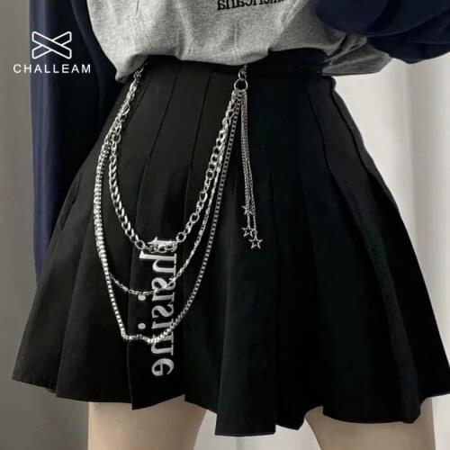 Women Chain for pant Star Three Layer Street Metal Trousers Key Chain Punk Hip-Hop Waist Pants Keychain Belt For Jeans 200