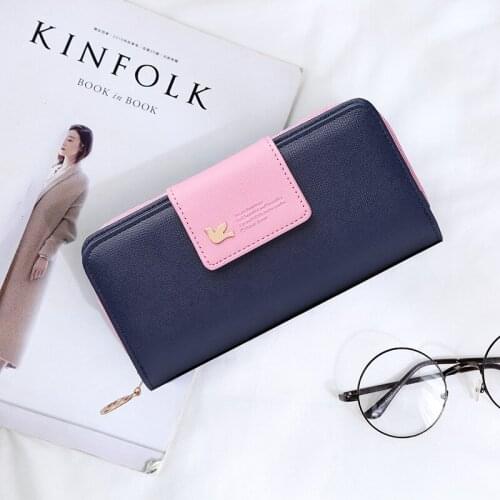 Women Leather Wallet Womens Clutch Bag Hasp Wallet Zipper Long Purses Card Holder High Quality Bolsa Feminina