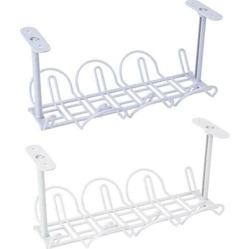 1pc 32cm Cable Management Tray Under Desk Heavy Wire Organizer Rack Shelf Cord Power Strip Adapter Storage Basket Holder