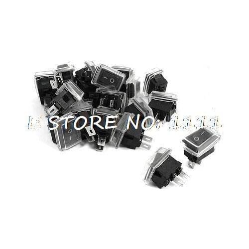 20Pcs 2 Pin 2 Position SPST Waterproof Soldering Snap in Rocker Switches