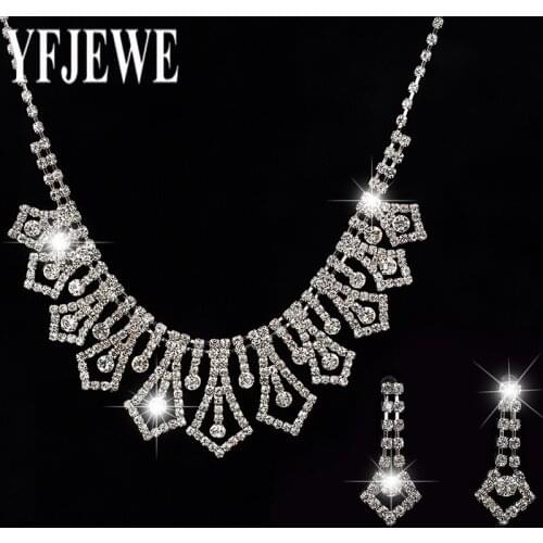 2017 Women Blue Fashion Jewelry Sets Nechlace And Wedding Bridal sliver plated Earrings Silver Plated Rhinestone For Party N214