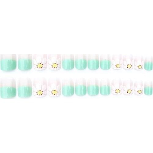 24pcs False Nails Acrylic Artificial Fake Toe Full-Covered Tips