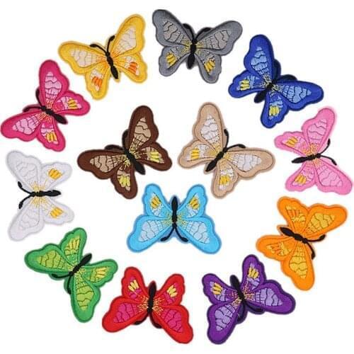 5Pcs Butterfly Embroidery Patches for Clothing Iron On Stickers for Clothes Small Patch Sewing Accessories