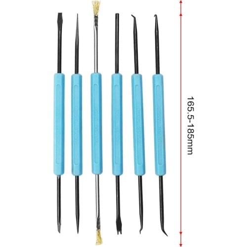 6pcs Assembly Work Hand Tool Sets Steel Solder Assist Precision Electronic Components Welding Grinding Cleaning Repair Tool Set