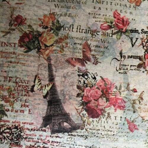 60pcs Vintage Flowers & Eiffel Tower Pattern Gift Wrapping Tissue Paper Free Shipping