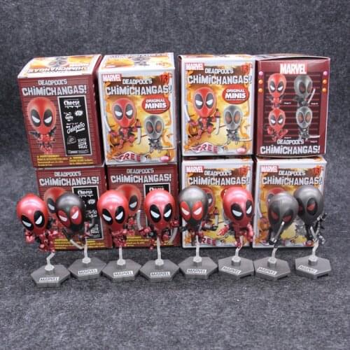 8pcs/set Marvel X-MAN DeadPool Cute Version PVC Figure Model Toys