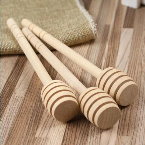 Free Shipping 15cm Stirrer Wooden Honey Spoon Stick for Honey Jar Long Handle Mixing Stick Honey Dipper Party Supply SN2092