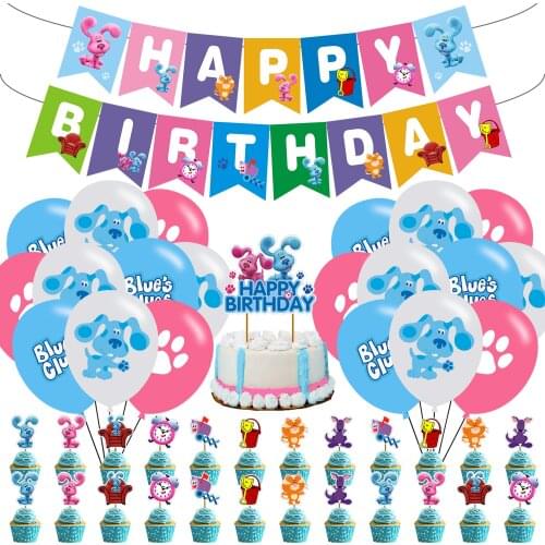 Blues Clues Birthday Party Supplies, Party Decoration Accessories Include Happy Birthday Banners, Balloons and Cake Toppers