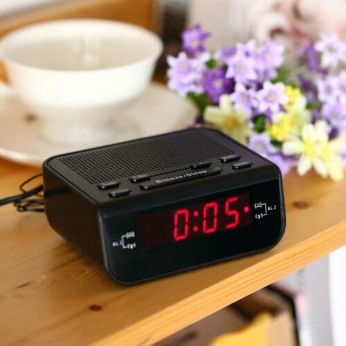 Digital Radio AM/FM Alarm Clock with Dual Alarm Sleep Timer LED Red Time Display for Walking Hiking Camping Outdoor Activities