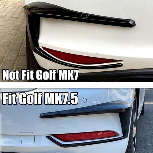 Pair Glossy Black Rear Bumper Splitter Canard For VW Golf 7.5 GTI R GTD 2016 2017 2018 2019 Auto Exterior Parts