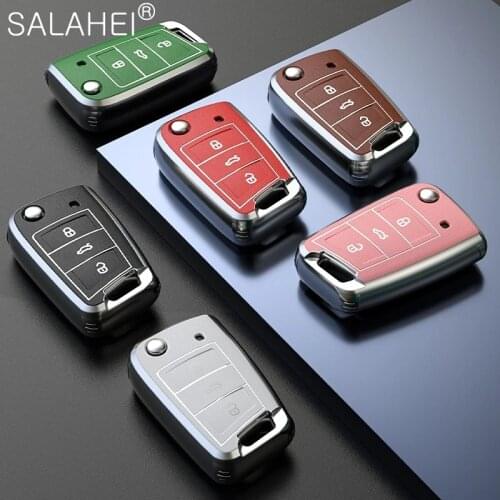 Hot Sale TPU Car Key Case Cover For VW Volkswagen Golf 7 MK7 Tiguan MK2 For SEAT Ateca Leon FR 2 Ibiza For Skoda Octavia A7