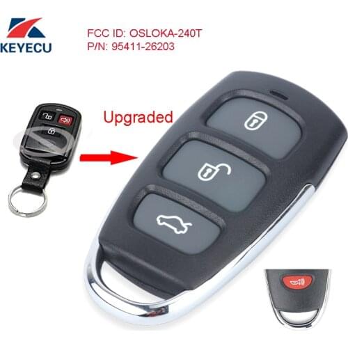 KEYECU Replacement Upgraded Remote Car Key Control Fob for Hyundai Elantra 2004-2006 FCC ID: OSLOKA-240T, P/N: 95411-26203