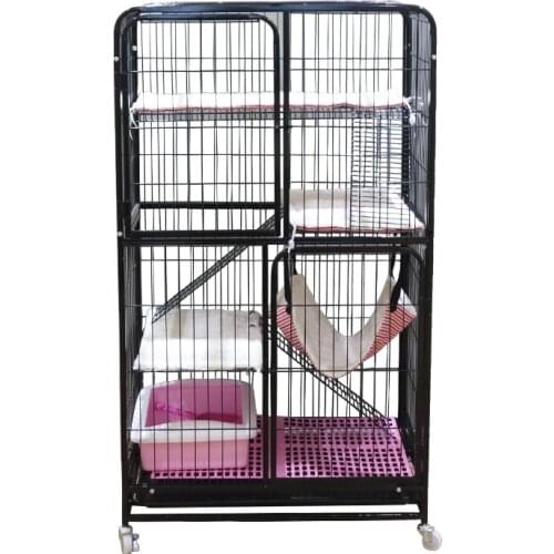 Pet Cat Cage Home Villa Indoor Large Free Space Double Three-layer House Litter