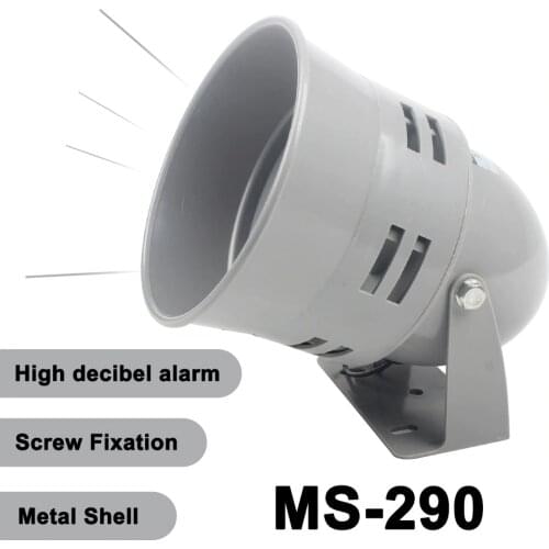 12VDC 24VDC 220VAC 110VAC Red Mini Plastic Motor Siren Industrial Alarm Sound electrical guard against theft MS-290