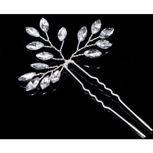 Metal Clear Crystal Bridal Hair Stick Pin Rhinestone Wedding Hairpin Bridesmaid Hair Clip For Women Accessories Jewelry