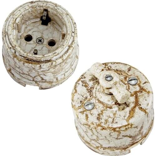 Marble Rotary Vintage Porcelain Light Switch 240V,10A and German Socket Outlet 240V,16A
