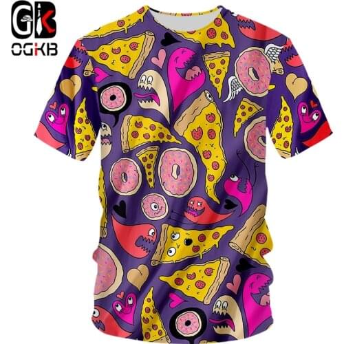 OGKB Summer O Neck Tshirt Men Fashion 3D Tshirt Printing Geometric Colorful Striped sports 6XL Costuming For Men T Shirts