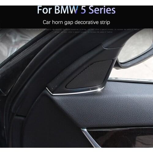 Car door tweeter slot plug stickers for BMW F10 F11 auto front door speakers frame trim sequins fit original ABS chrome sticker
