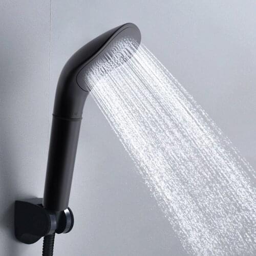 Shower shower head black filter pressurized bath hotel household water heater shower pressurized hand shower head single head