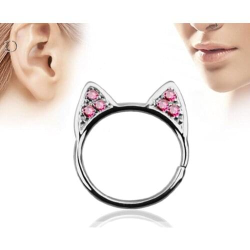 New cats lovely Fake Septum Medical Titanium Nose Ring Body Clip Hoop For Women Septum Piercing Clip Jewelry earring