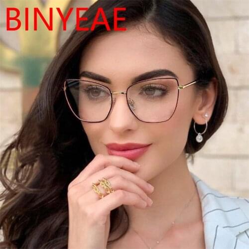 2020 Fashion Red paint Computer Glasses Myopia Nerd Spectacle Eyeglass Frame For Women Clear Lens Cats Eye Eyewear Accessories