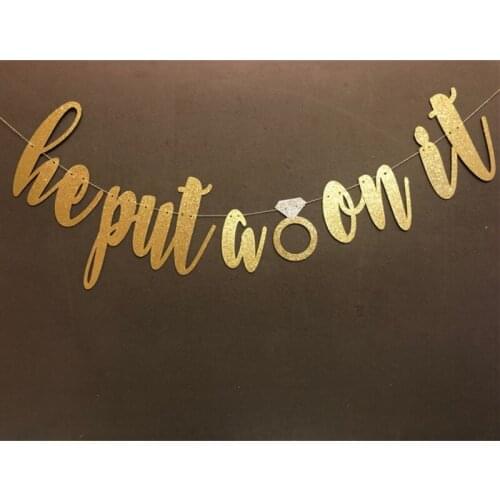 Personalised He Put A Ring On It Banner/Bachelorette Party/Bridal Shower/ Girls Night/ Engagement Party/Custom Party Decoration