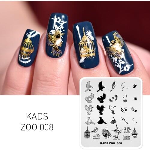 Nail Art Stamp Template ZOO 008 Series Bird Pattern Image Nail Stencil Stamper Stamping Polish Print Manicure Tool