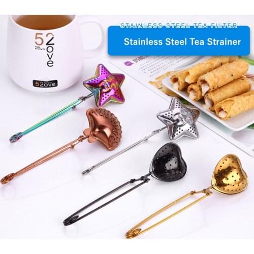 304 Stainless Steel Handle Tea Infuser Press Telescopic Tea Leaf Brewing Strainer Spice Herb Mesh Filter Kitchen Accessories