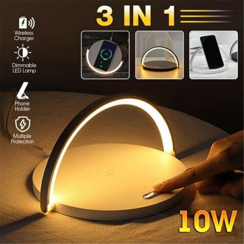 Modern Led Table Lamp For Bedroom Wireless Charging Cell Phone Bluetooth Speaker Bedside Lamp Table Light Wireless Desk Lamp Led