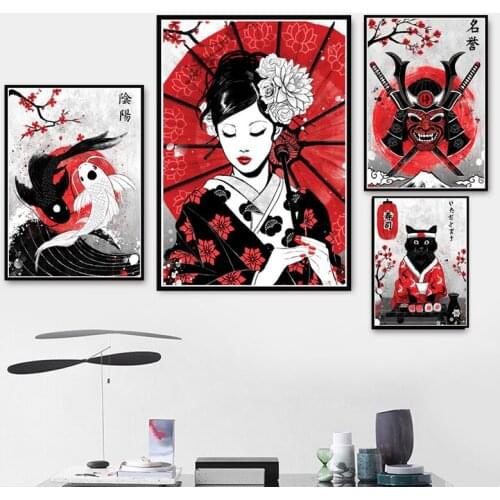 Rhinestone Mosaic Japanese Culture Samurai Geisha Diamond mosaic Diamond Painting Cross Stitch Full round drill EmbroideyZP-684