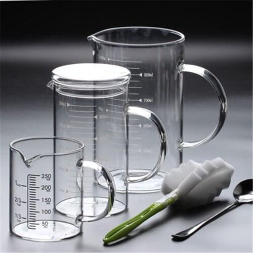 Thick glass measuring cup with scale glass measuring scale cups 1pc
