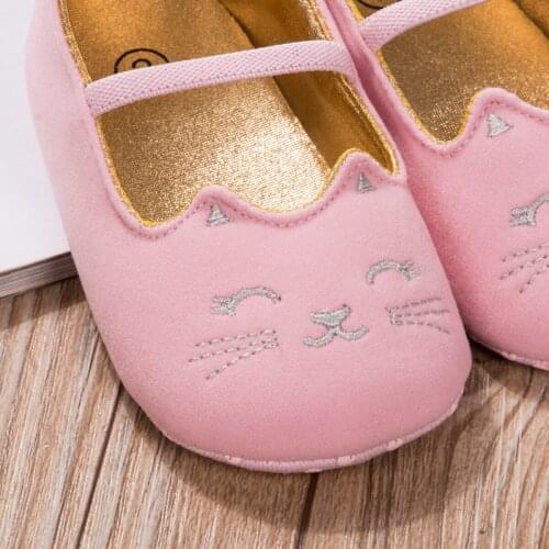 2020 Infant Toddler Baby Shoes Newborn Cat Print Shallow Girls Princess Soft Sole Breathable Casual Shoes 5 Colors