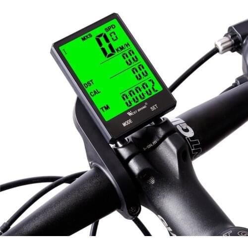 2.8" Large Screen Bicycle Computer Wireless Wired Bike Computer Waterproof Speedometer Odometer Cycling Stopwatch LED Digital