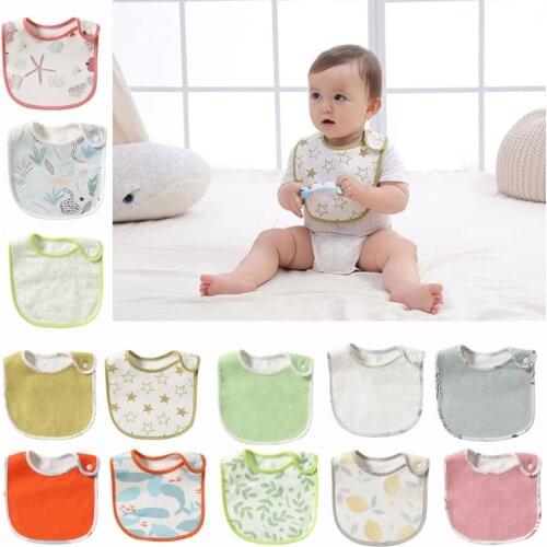 Waterproof Cotton Baby Bibs Fashion Print Newborn Saliva Towel Scarf Infant Boys Girls Burp Cloths Feeding Apron