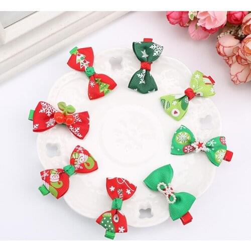 South Korean Dog/ children hair bow hairpin Dog headdress hairpin pet Christmas clip 100pcs
