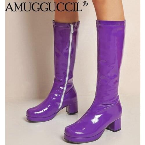 2021 New Plus Big Size 30-48 Black White Red Yellow Purple Orange Green Fashion Autumn Winter Girl Female Lady Women Boots X2007