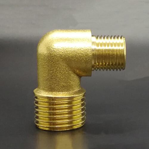 1/8" 1/4" 3/8" 1/2" BSP Male To Male Reudcer Elbow Angle Brass Coupling Coupler Connector Water Gas Oil