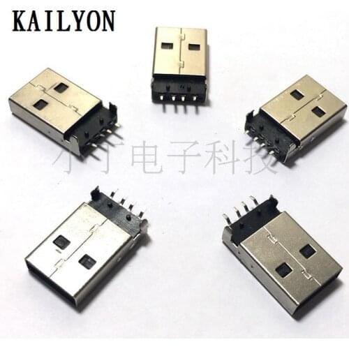 100pcs High quality USB2.0U disk plug USB180 degree, male head patch with column a, public posted black board