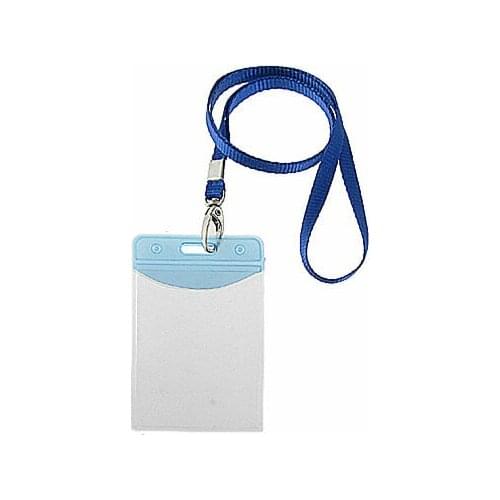 2 Pcs Clear Vertical IC ID Name Cards Holders w Strap