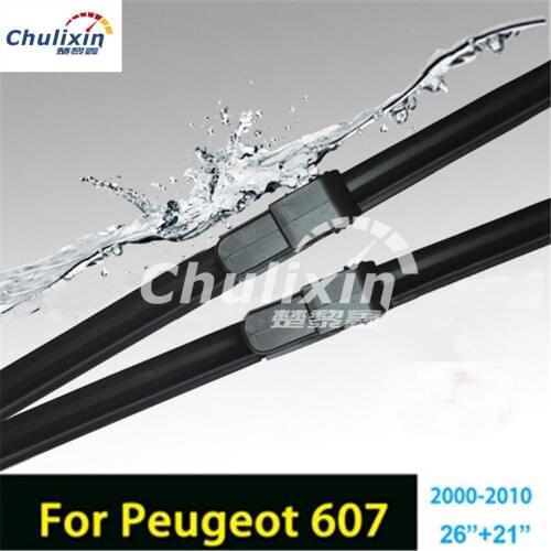 2pcs/lot car styling stickers Wiper blades for Peugeot 607 (2000-2010) 26"+21" fit side latch wiper arms only