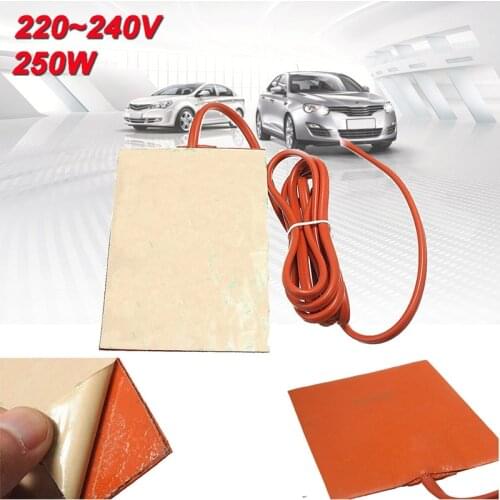 220-240V Silicone Heater Pad Engine Block Hydraulic Tank 250W Heating Plate Oil Pan Sump Tank 9x13cm Heater Pad With EU Plug