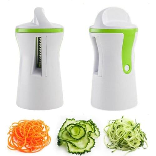 ABS+Stainless Steel Carrot Cucumber Slicer Spiral Funnel Vegetable Grater Chopper Vegetable Spiral Blade Cutter Kitchen Gadget