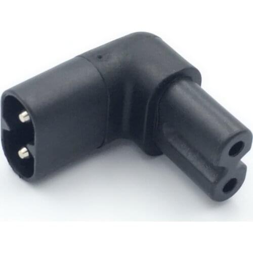 1pcs IEC320 C7 to C8 90 Degree UP and Down Angled,IEC C8 to C7 Figure 8 AC Power Adapter Male Female Extension connector