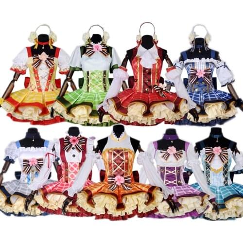 Anime Lovelive Flower Bouquet Cosplay Costume Yazawa Nico Nozomi Tojo Eli Rin Umi Kotori Maki Cosplay Dress love live Costume
