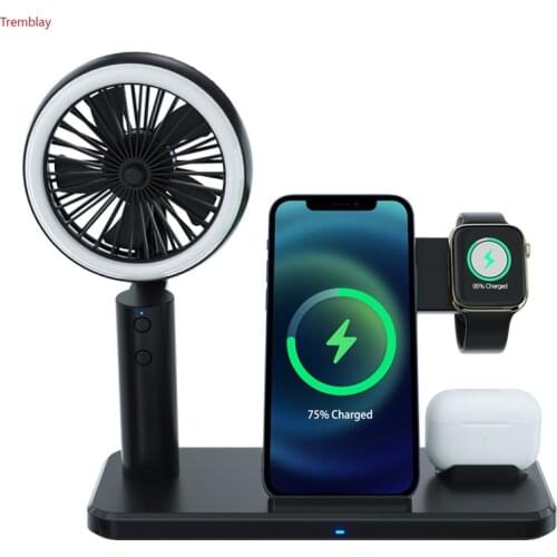 4 in 1 Qi Wireless Charger Dock Station Charging for iPhone 11 XR Xs AirPods Samsung Note 9 S10 Plus Xiaomi Phone L60