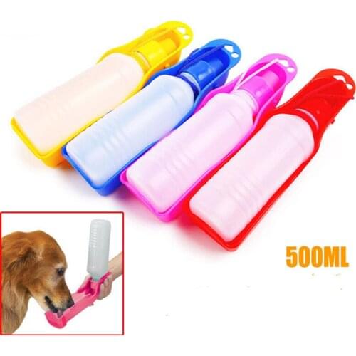 DAINCHOUL 500ML Outdoor Pet Dog Fedding Bottle Travel Portable Pet Dog Cat Drinking Water Bottle Tool Pet Supplies